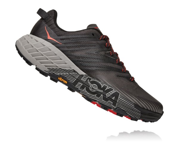 Hoka One One Speedgoat 4 Mens UK - Grey Trail Running Shoes - XJKIF0672